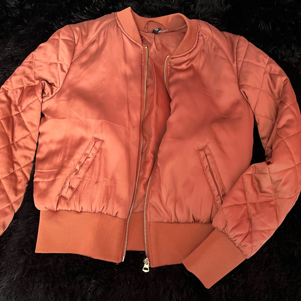 rust pink bomber jacket